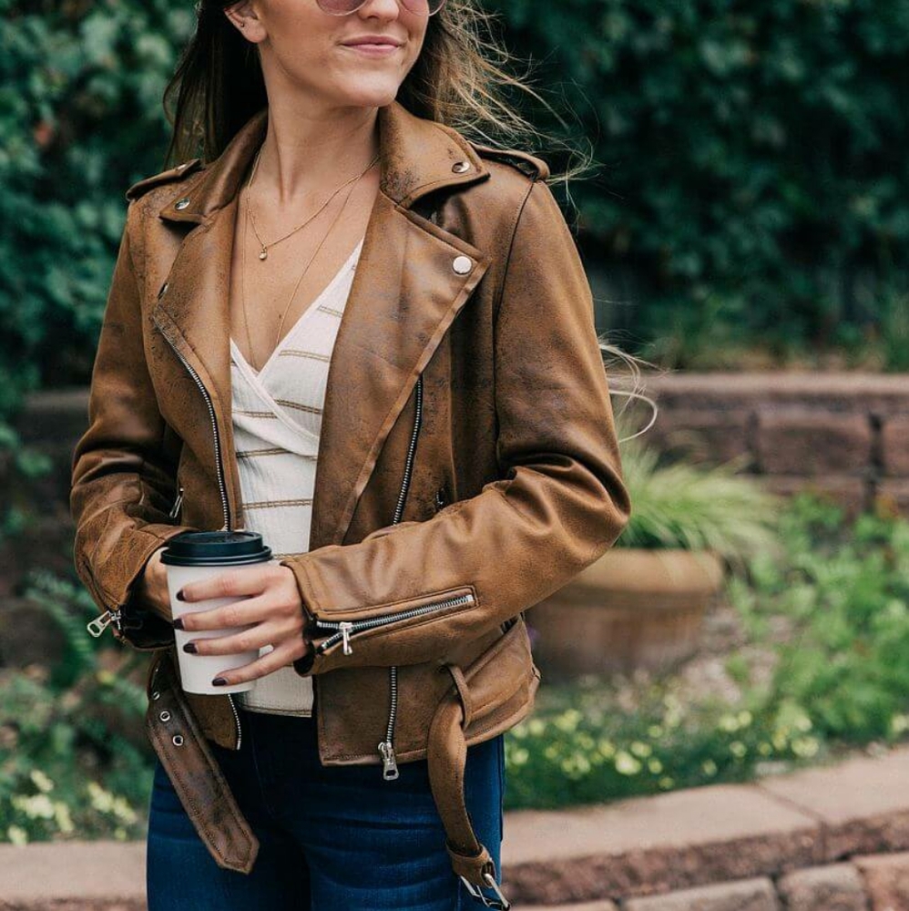 Buckle Faux Leather Jacket